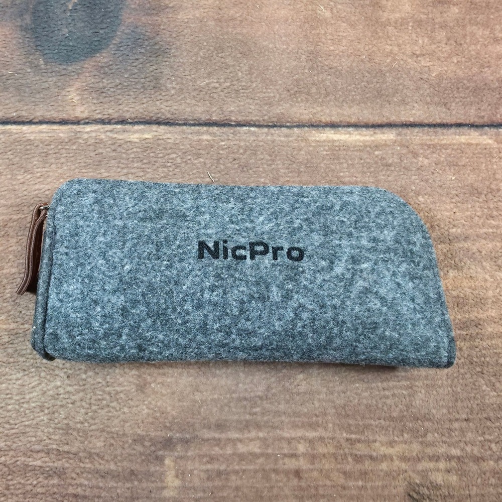 NicPro Pencil Case Pouch Gray Excellent Felt Zippered Organizer Accessory Bag